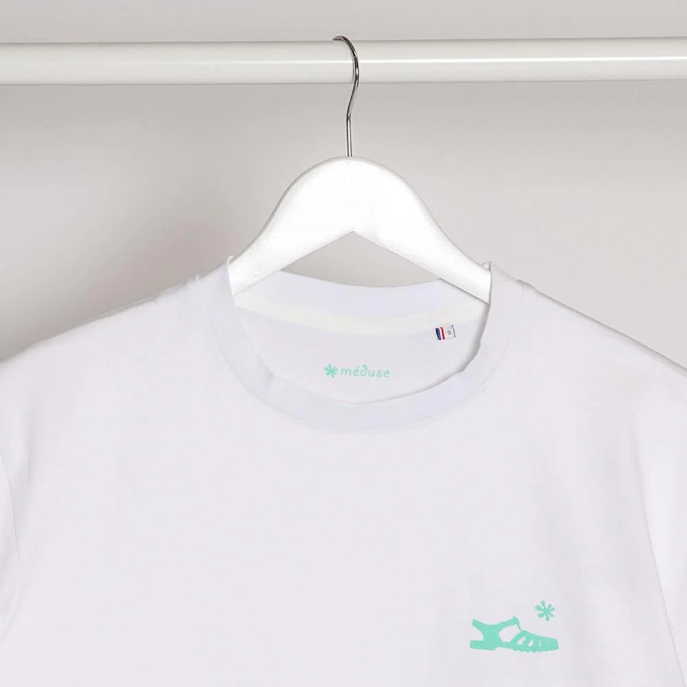 T Shirt Blanc Imprimé Vert - Image 3